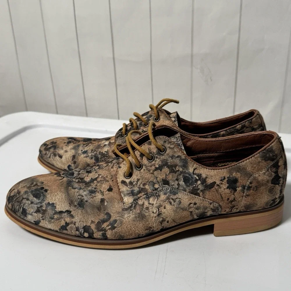 Ferro Aldo Floral Print Oxford Lace Up Dress‎ Shoes Mens 7.5 Party Cocktail Club